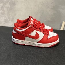 Nike Dunk Low Shoes Kids Size 11C Red White U...