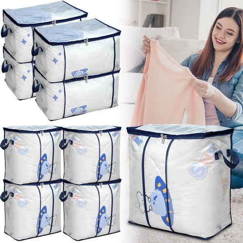 4Pcs Clear Quilt Storage Bag PVC Transparent Visible Clothes Storage