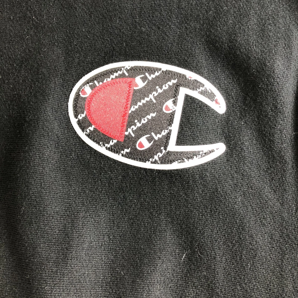 Vintage Champion Reverse Weave Big C Logo Black Crewneck