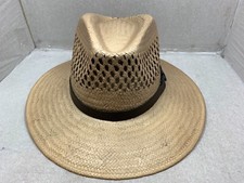 NEW MENS STETSON SHANTUNG PEAK VIEW VENTED STRAW HAT COPPER SMALL