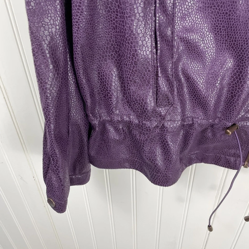 Ruby Rd Womens Faux Crocodile Purple Jacket Size 12 - Image 4 of 4