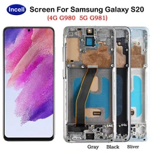 For Samsung Galaxy S20 4G/5G G980/G981 LCD Display Screen Replacement Black Gray