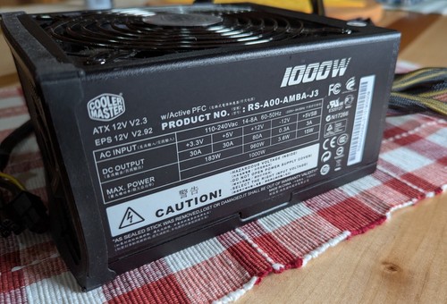 CoolMaster RS-A00-AMBA-J3 1000W Silent Pro 80 Plus Bronze Power Supply - Afbeelding 2 van 2