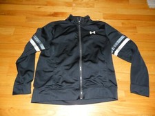 Youth Under ARmour Track Jacket Youth Sz Lg Black  Gray Loose Fit Zipper EXC