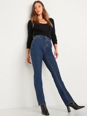 OLD NAVY ~ New! NWT 0 2 10 ~ Extra High Rise Kicker Mini Flare Boot-Cut Jeans 46