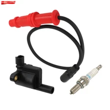 Ignition coil w/ Wire Cap & Spark plug for 2008-2012 Polaris Ranger 500 4x4