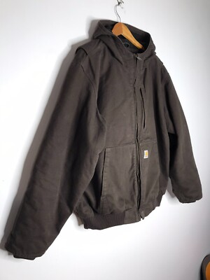 Carhartt 2XL ブラウンジャケット Carhartt Men's 2XL Brown Full T Swing Canvas Fleece Lined Jacket