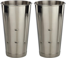 Stainless Steel Malt Milkshake Mixing Cup 2 Pack - Two Ice Cream and Milkshake M