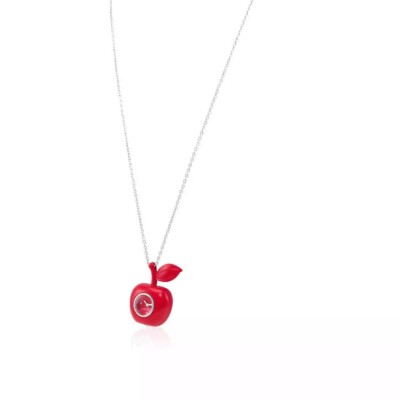 Marc Jacobs Quartz Red Dial The Bauble Apple pendant Ladies Necklace Watch - NIB