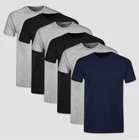 Hanes 6-pack Mens T-Shirt Moisture-Wicking Cotton Crewneck Tees Black, Gray XL