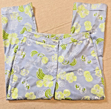 Vintage Lilly Pulitzer Size 2 Fun Chino Pants Sweet Testas Fruit Print Tropical