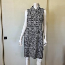 Calvin Klein Sheath Dress Womens Large Black Sleevless Geometeric
