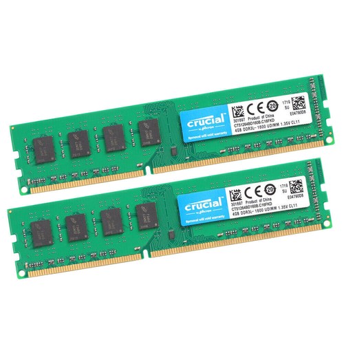 Crucial DDR3L 4GB 8GB (2x4GB) 240-Pin PC3L-12800 1600MHz Desktop Memory 2Rx8 LOT - Picture 11 of 28