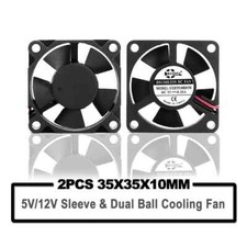 2PCS SXDOOL 12V 35mm 35x35x10mm 3510 Dual Ball Bearing Cooling Fan 2PIN Cooler