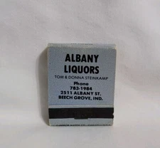 Vintage Albany Liquors Store Beech Grove Indiana Matchbook Advertising Full