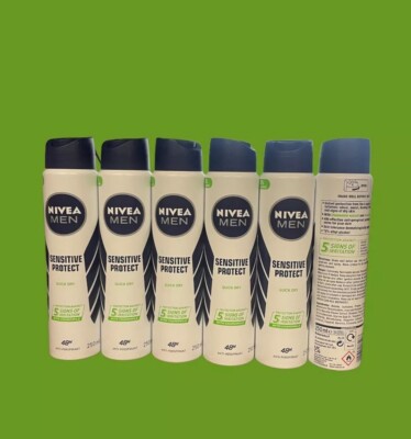 NIVEA Men Sensitive Protect Quick DryAnti-Perspirant Deodorant Spray, 250 ml x 6