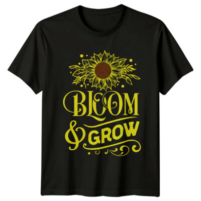 Bloom And Grow Sonnenblume Natur Blumen Grafik Design T-Shirt