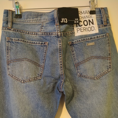 Armani Exchange Icon J13. Mens Jeans 28R Slim Dark Blue Raw Denim - Picture 9 of 9