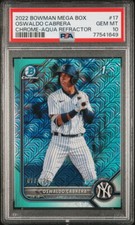 2022 Bowman Oswaldo Cabrera Chrome Prospect Aqua /125 PSA 10 New York Yankees!!