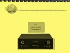 McIntosh C47 C-47 Pre-amplifier OWNER'S MANUAL
