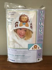 Dimensions Counted Cross Stitch Jungle Animals Cotton Bath Towel #73393 Lil Tots