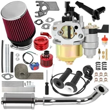 Carburetor Exhaust Muffler Air Filter Stage 2 Kit For Predator 196cc 212cc GX160