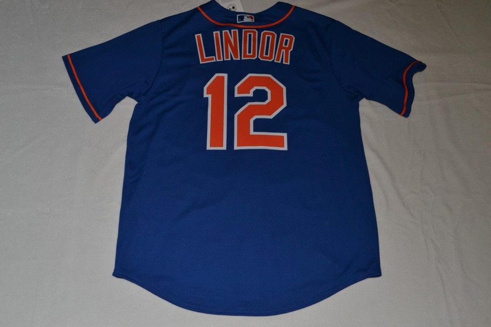Nike Men's New York Mets Francisco Lindor 12 Blue Cool Base Alternate Jersey eBay