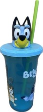 Straw Cup - Disney Bluey - 3D Molded 15oz Buddy Sips Sipper Water Bottle NEW