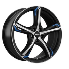 1x RONAL RONAL R62 BLUE jetblack-matt-frontkopiert 7.5Jx17 5x112 ET45