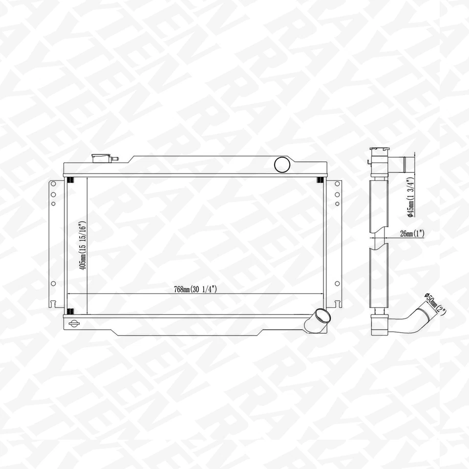 1079 Aluminium Radiator for 1989 1990 1991 1992 1993 Dodge D250 D350 W250 W350 Foto 2 de 4