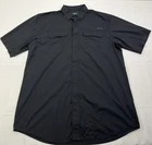 ARIAT TEK Shirt Mens M Black Heat Series Vented Button Up Short Sleeve