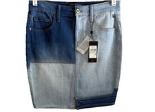 tommy hilfiger Woman s Size 8 NWT Jean Skirt Color Block Light And Dark