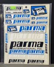Vintage Parma International Inc. RC Sticker Sheet New White Print On Clear Vinyl