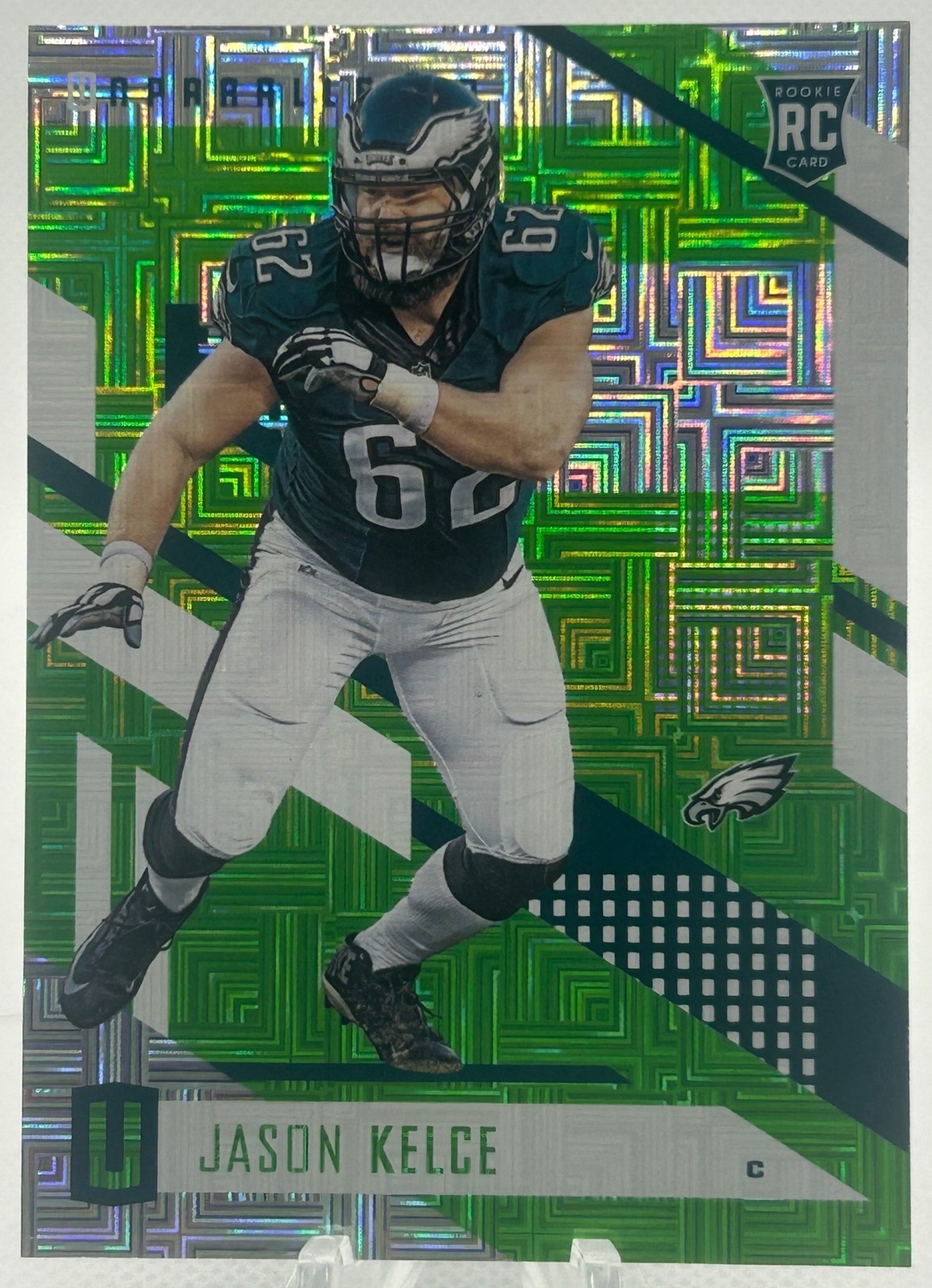 2017 Panini Unparalleled Jason Kelce Lime Green Escher Squares #120 RC Eagles