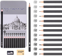 Bleistifte Set, 12 StüCk Profi Zeichenstifte Set, 14B 12B 10B 8B 6B 4B 2B B Hb H