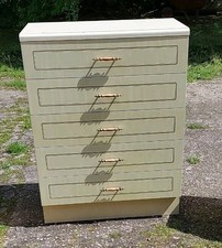 Vintage/Retro Cream Chest of 5 drawers made in GDR