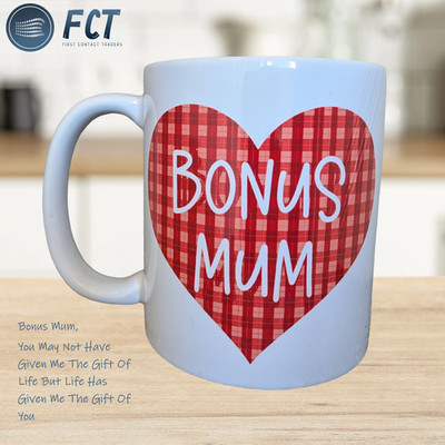 Bonus Mama-Stiefmama-Tasse-Tasse-Geschenk-Stiefmama-Tante-Mutter-wie eine Mama-VERPACKT