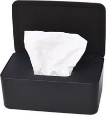 Diaper Wipes Dispenser, Tissue Storage Box Case Black 