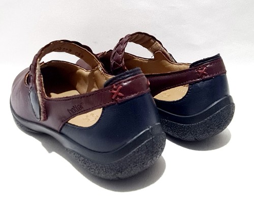 Hotter Shake Shoes Size 4 UK EEE Extra Wide Fit New Burgundy Leather Flats - Picture 2 of 6