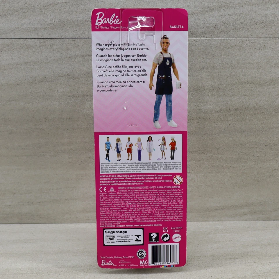 Barbie Ken Barista Muñeca Usted Puede Ser Cualquier Cosa Cafetería Conjunto NUEVO FXP03 Foto 2 de 4