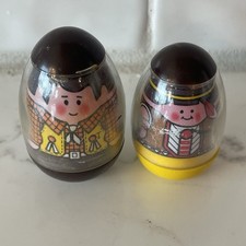 Vintage 1970s Hasbro Weebles Cowboy  Indian Toy Western West Collectible C2