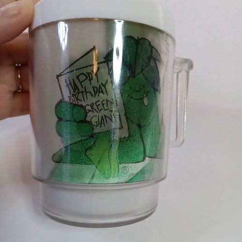 Taza de plástico lenticular concurso feliz cumpleaños gigante verde alegre vintage 4,25 - Imagen 7 de 8