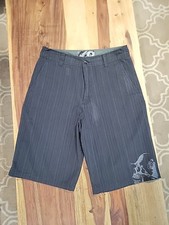 Metal Mulisha Vintage Men's 31 Striped Long Black Skull Short
