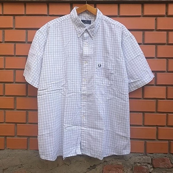 Men Fred Perry Shirt Navy Cotton 42 / XL / 50