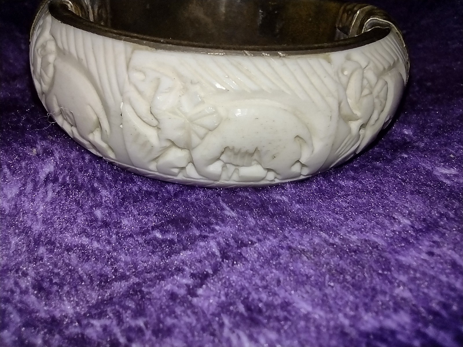 Vintage Cuff Pull Pin Hinged Bangle Bracelet  Han… - image 4