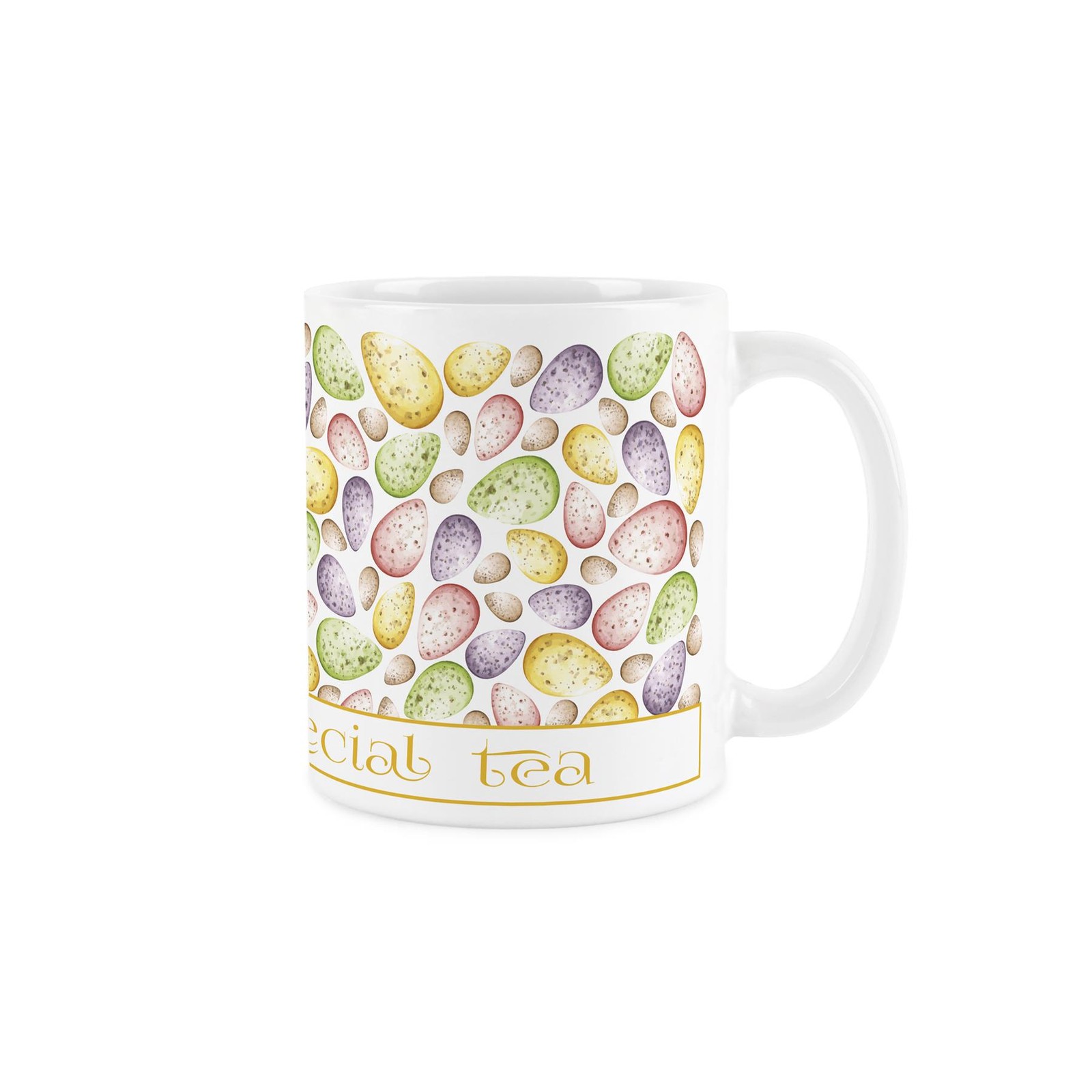 Speckled Chocolate Eggs White Ceramic Tea Mug - Easter Drinkware Gifts