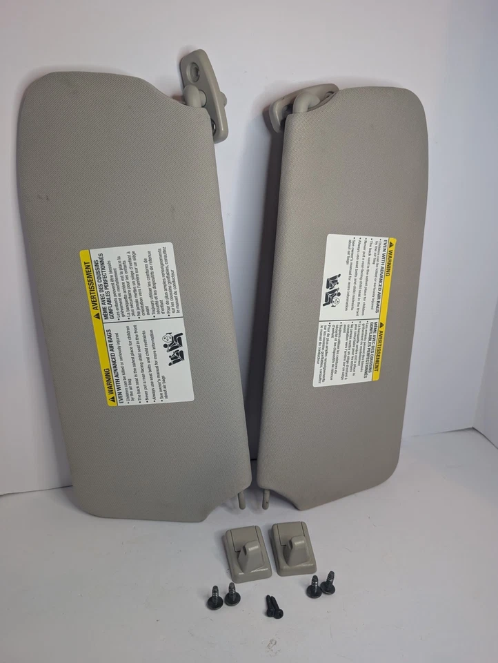 🔥OEM 2007–2012 Nissan Sentra Sun Visors Set Gray w/ Brackets & Screws 🔥 - Image 2 of 4