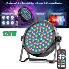 UKING 120W 60LED RGB Par Can Stage Lighting DMX Party Disco Xmas Light w/Remote