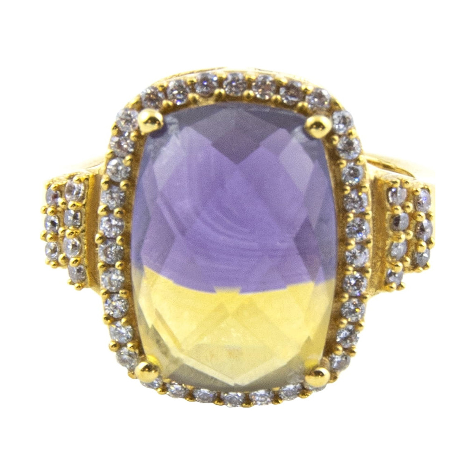 Позолоченное кольцо с изумрудом и Аметрином огранки Gold Coast 14 Карат Размер 6 партия из 12 предметов 19090₽