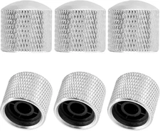 6 Pcs Electric Guitar Knobs, Silver Guitar Speed Control Knobs Domed Volume Tone